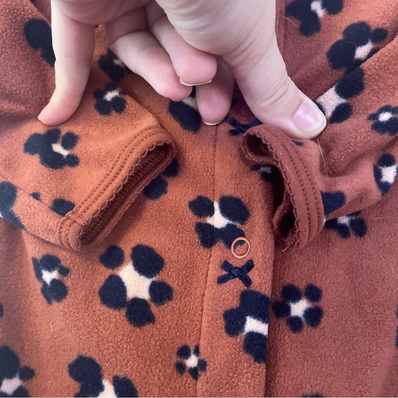Carter's baby girl 9 month fleece brown leopard print snap-up sleep & play - Picture 5 of 6
